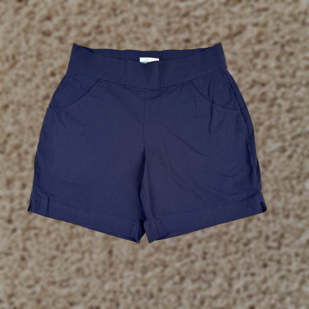 Vintage Columbia Bermuda Shorts Women's Medium Blue Elastic Waist Nylon Blend Stretch 7 Inseam Size 32" / US 10 / IT 46 - 1 Thumbnail