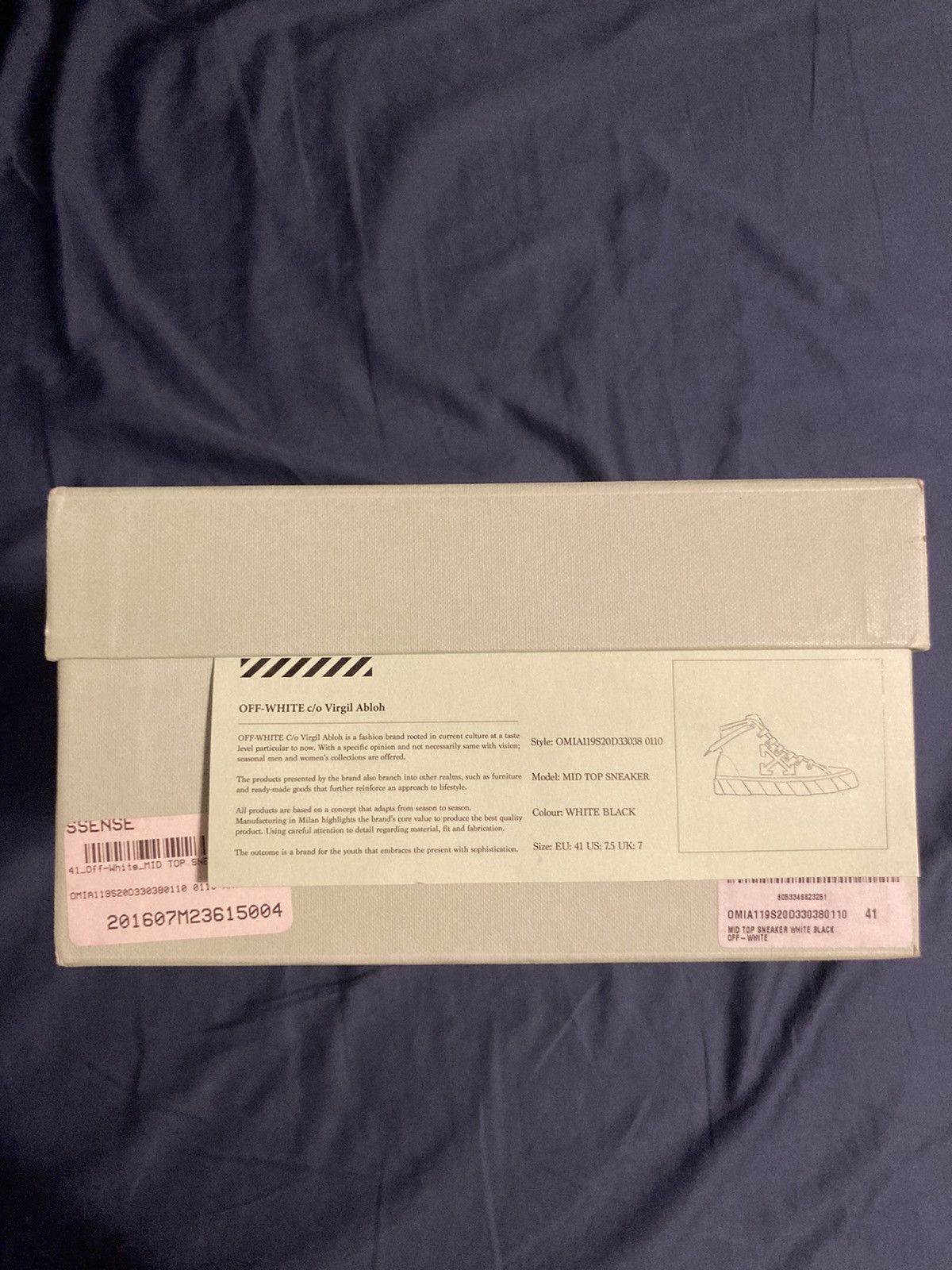 Off-White White & Black Arrows Mid-Top