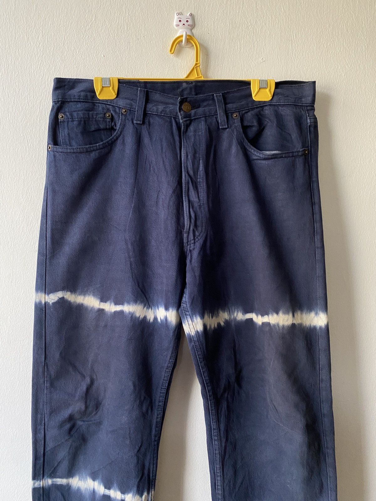 Levi's × Levi's Vintage Clothing × Vintage Vintage 90s Levi’s 501 Blue White Tye Dye Distressed Denim Size US 34 / EU 50 - 3 Thumbnail