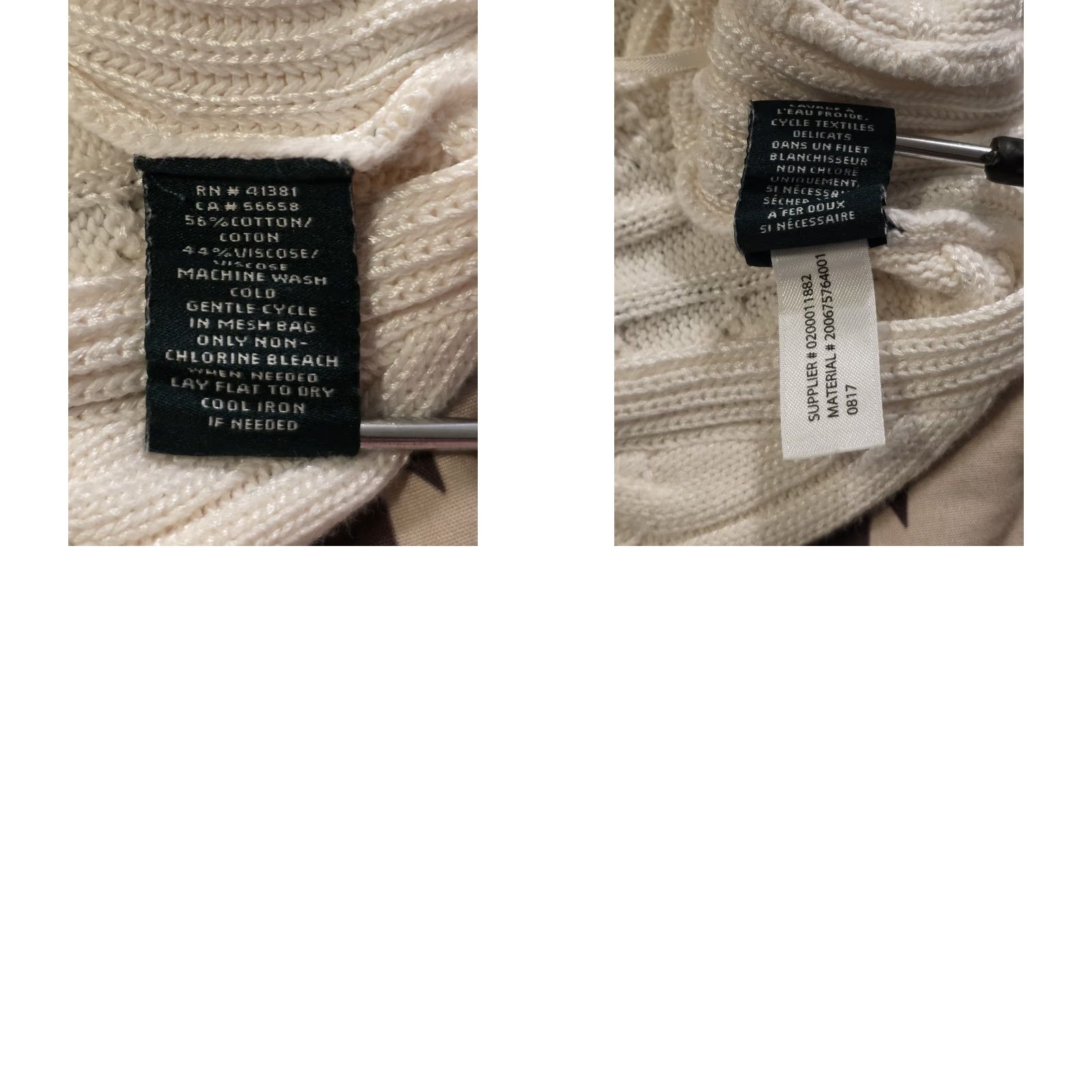 Ralph Lauren VINTAGE Lauren Ralph Lauren Cowl Neck Cable Knit Sweater Ivory Womens XL EUC Size XL / US 12-14 / IT 48-50 - 8 Thumbnail