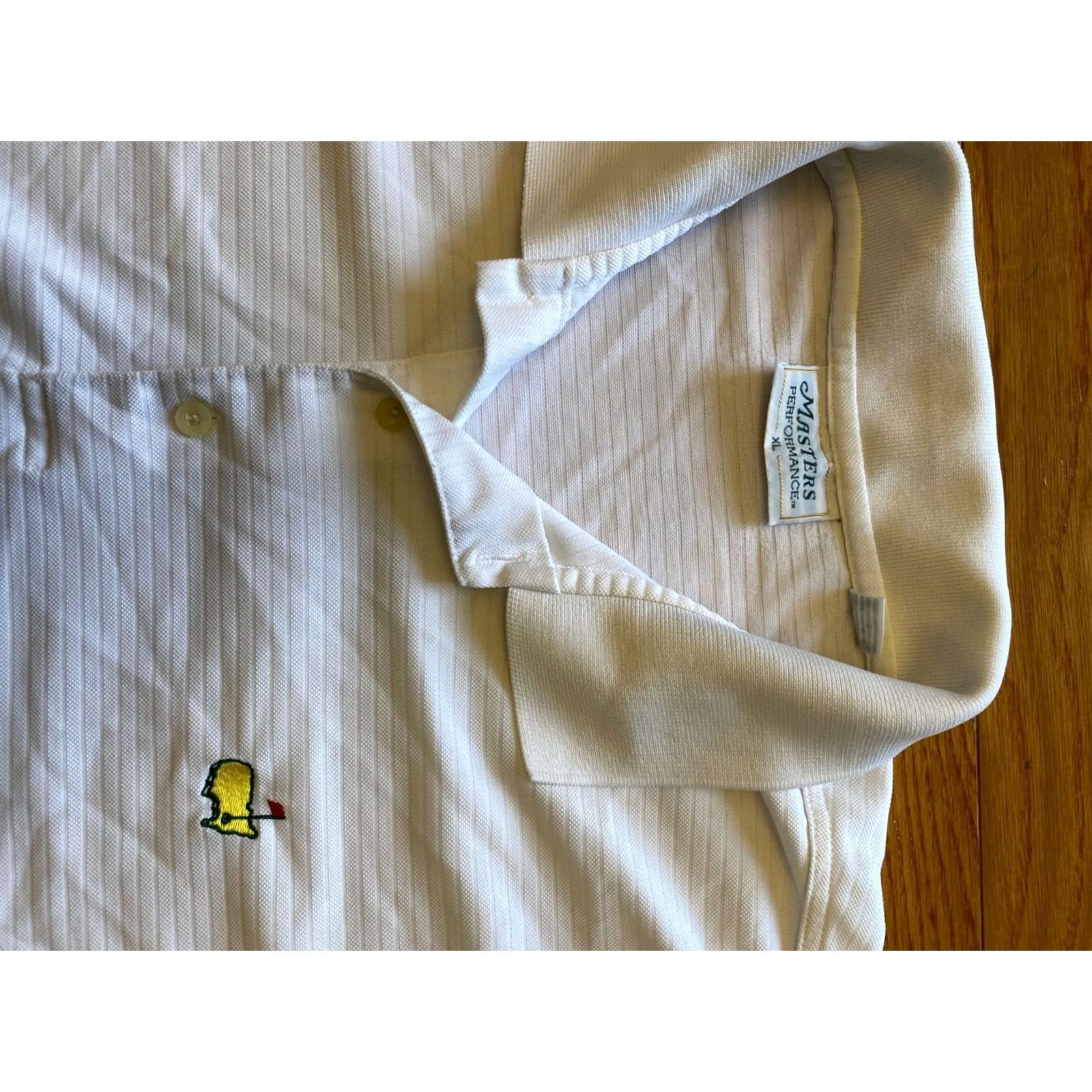 Vintage Masters Performance Polo Shirt Mens White Striped Polyester sz XL Golf Polo Size US XL / EU 56 / 4 - 3 Thumbnail