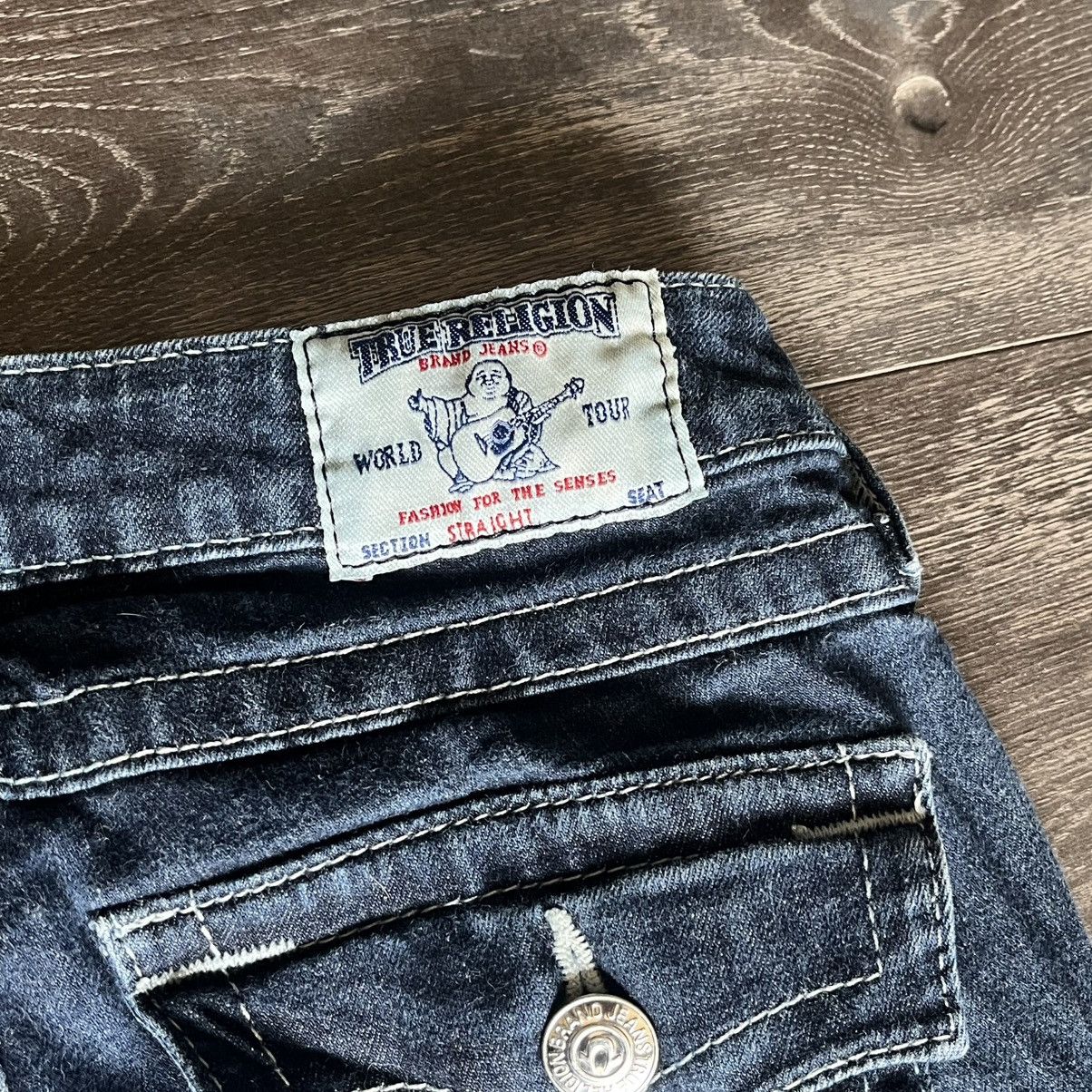 True Religion Vintage True Religion Studded Logo Low Rise Straight Jeans Size 25" / US 0 / IT 36 - 4 Thumbnail