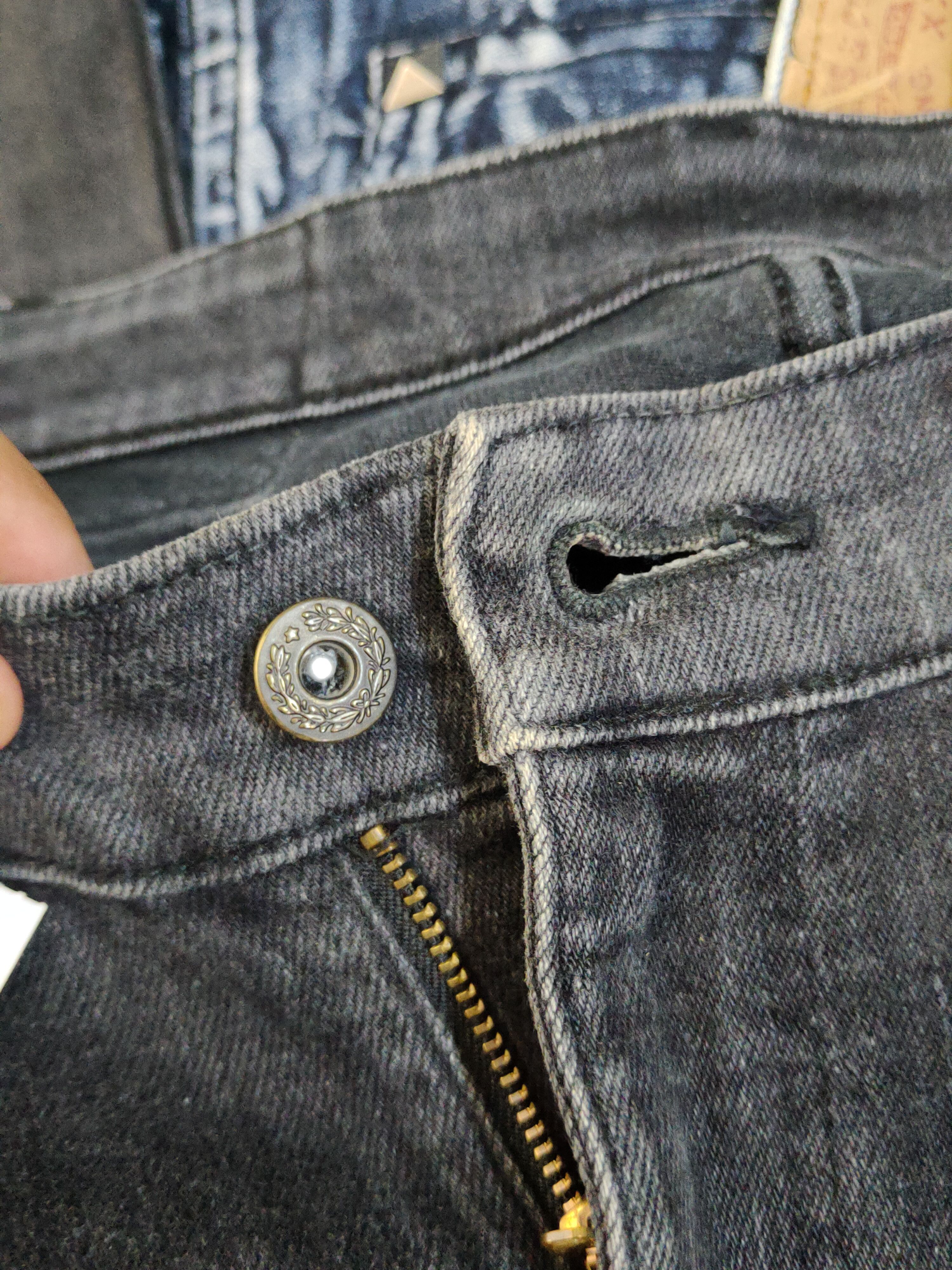 Edwin Edwin Black Distressed Ripped denim Jeans #W1305 Size US 31 - 18 Thumbnail