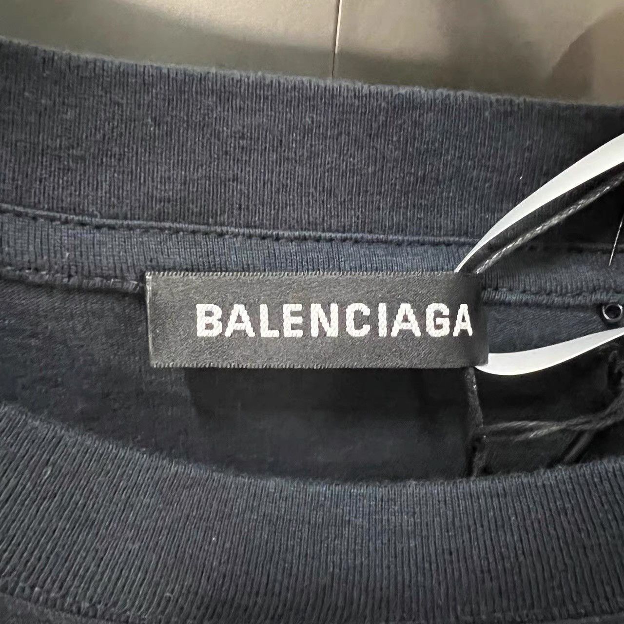 Balenciaga Balenciaga Navy Back Logo Printed Short Sleeve K28 Size US XS / EU 42 / 0 - 4 Thumbnail