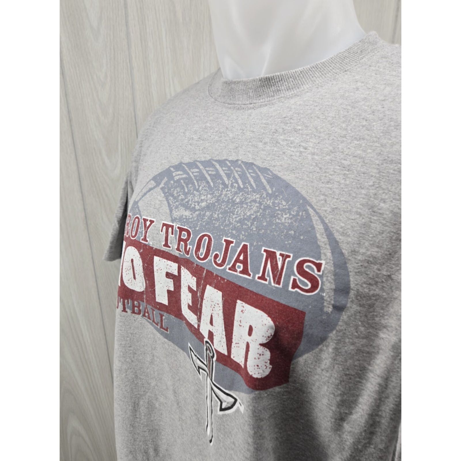 Champion VINTAGE Troy University Trojans No Fear Football Gray T-Shirt Adult XL Champion Size US XL / EU 56 / 4 - 7 Thumbnail