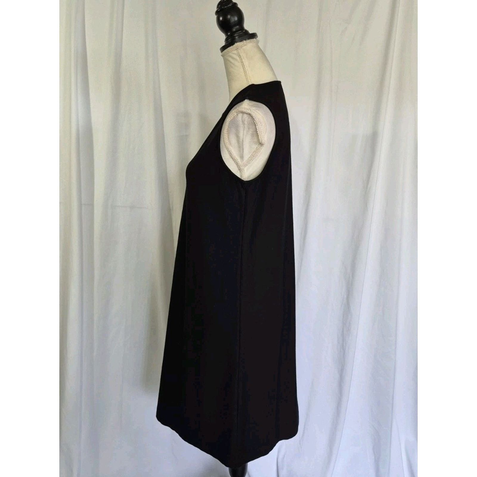 Eileen Fisher Eileen Fisher Women's Black Mock Neck Sleeveless Dress XS Size XS / US 0-2 / IT 36-38 - 6 Thumbnail