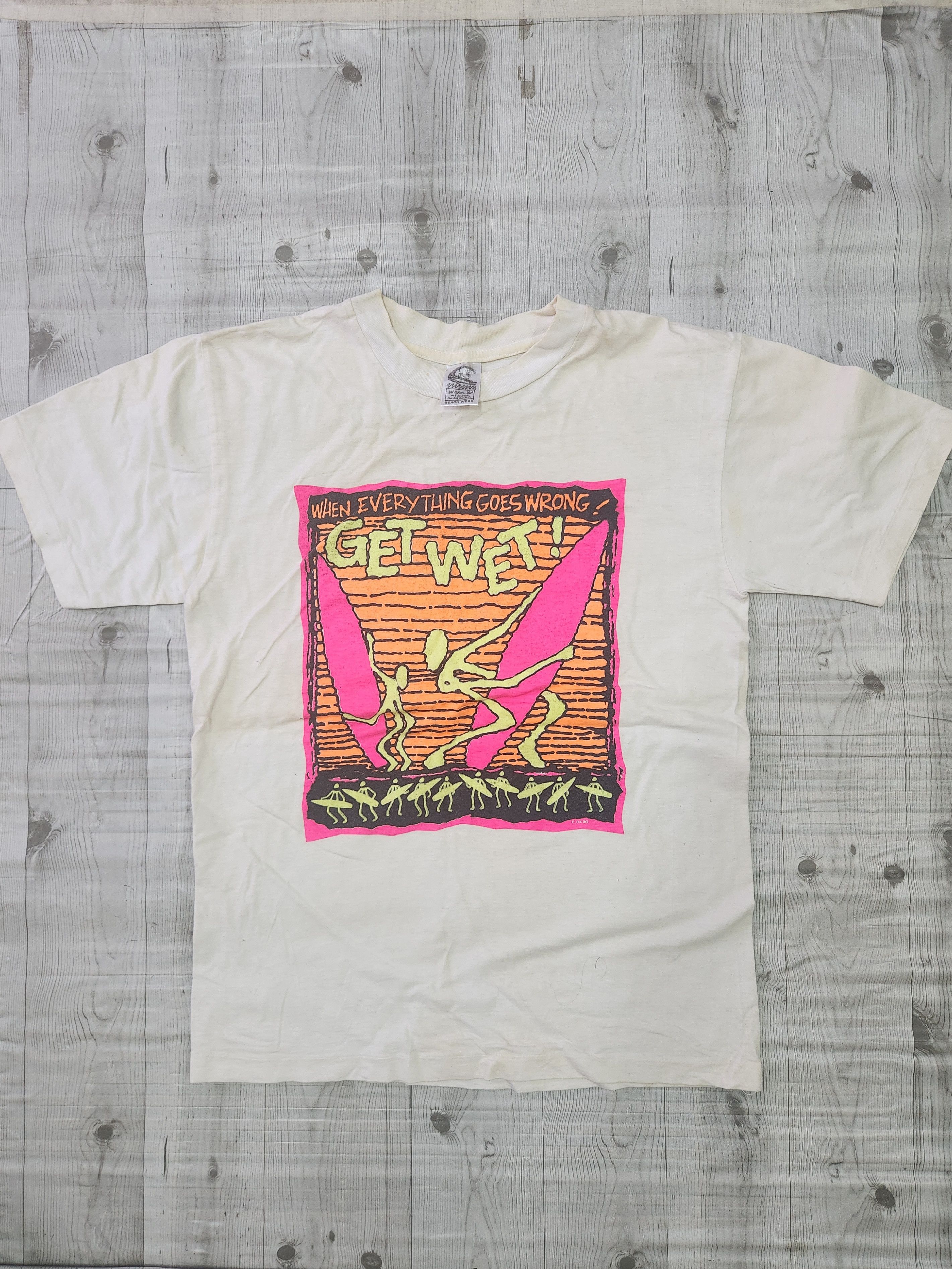 Vintage Vintage 1990s Bali Surf TShirt Get Wet Single Stitches Size US S / EU 44-46 / 1 - 1 Thumbnail