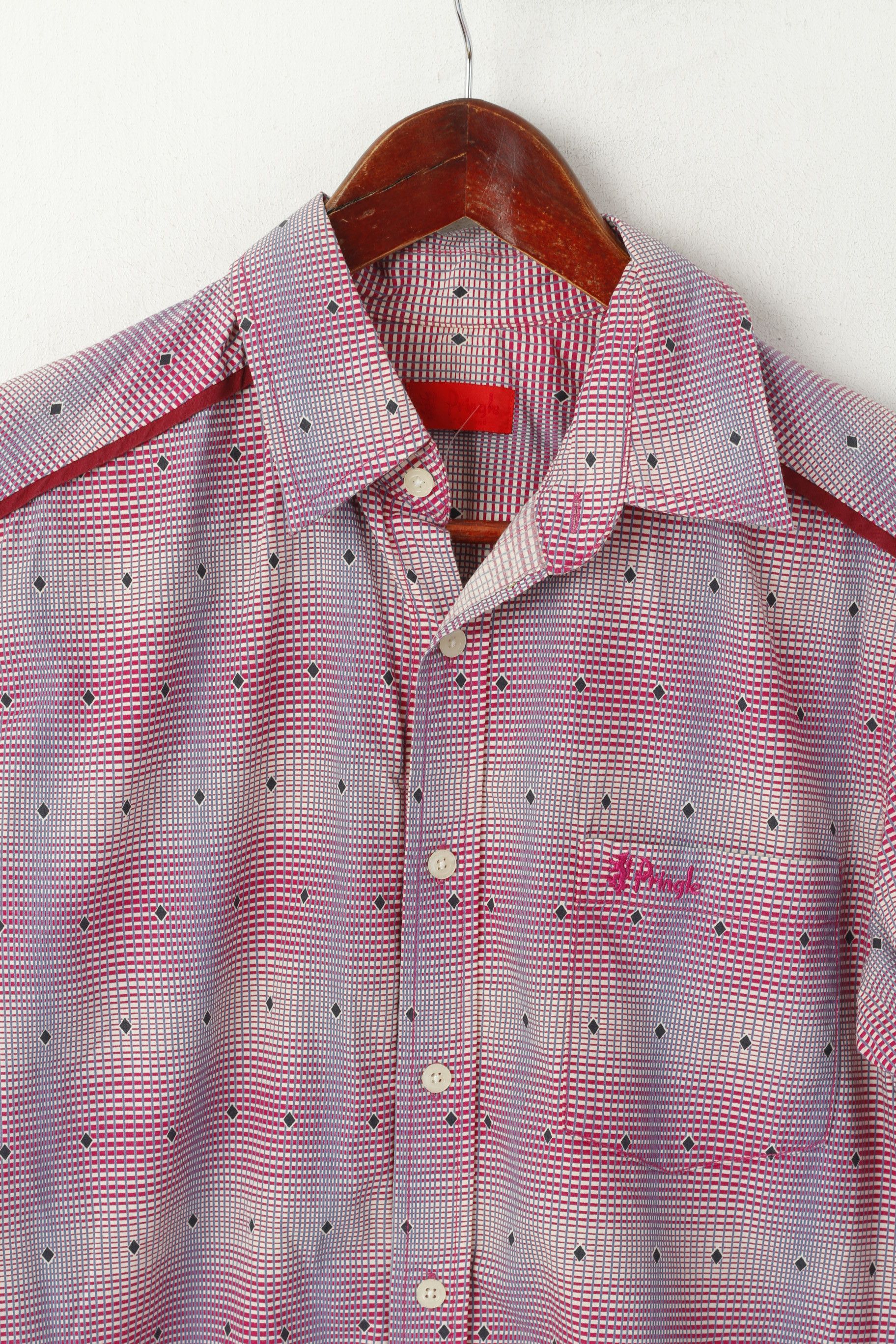 Pringle Of Scotland Pringle Of Scotland Men 15 38 S Casual Shirt Purple 7086 Size US S / EU 44-46 / 1 - 3 Thumbnail