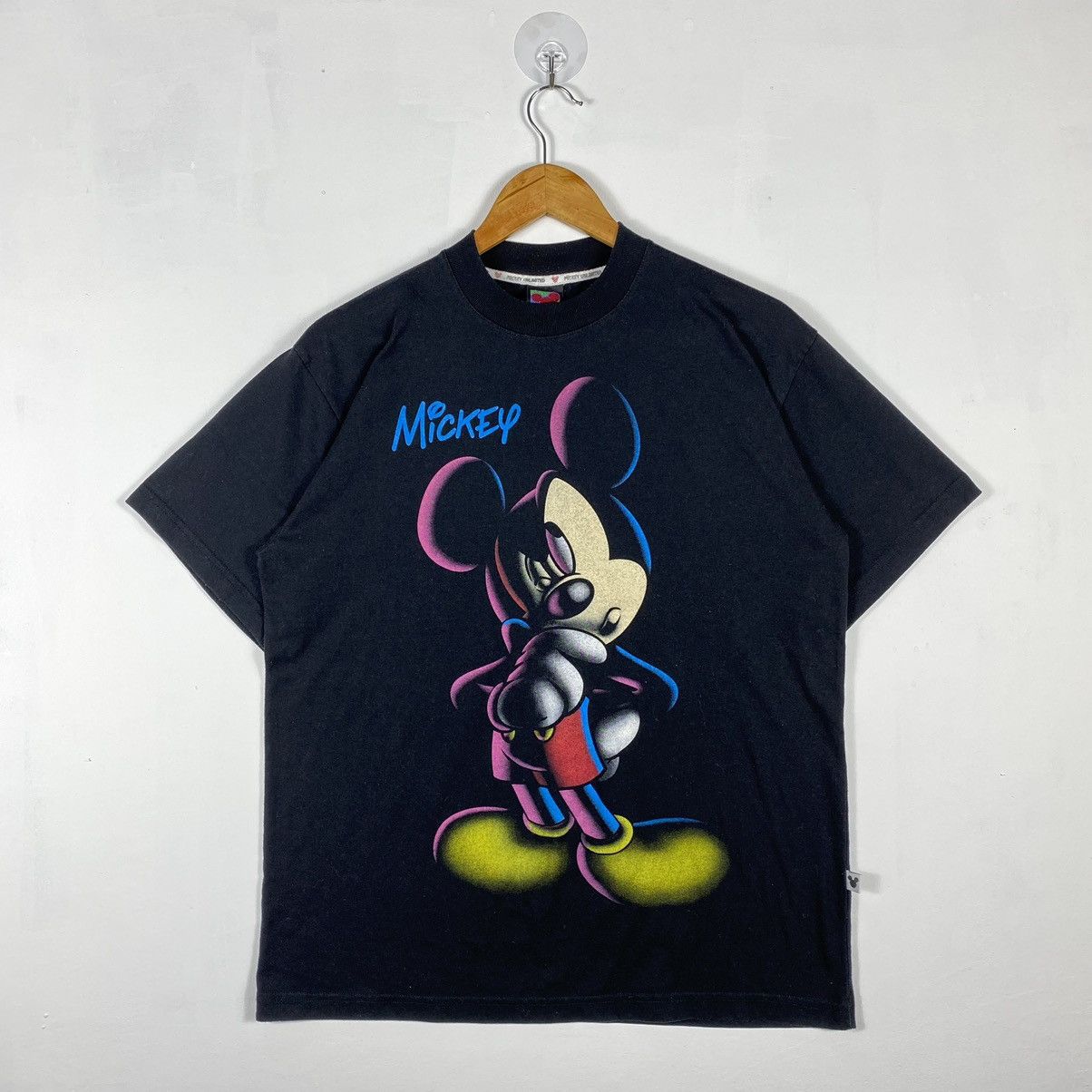 Disney × Mickey Mouse × Vintage VINTAGE 90's MICKEY NEON BIG GRAPHIC CARTOON TEE Size US L / EU 52-54 / 3 - 2 Thumbnail
