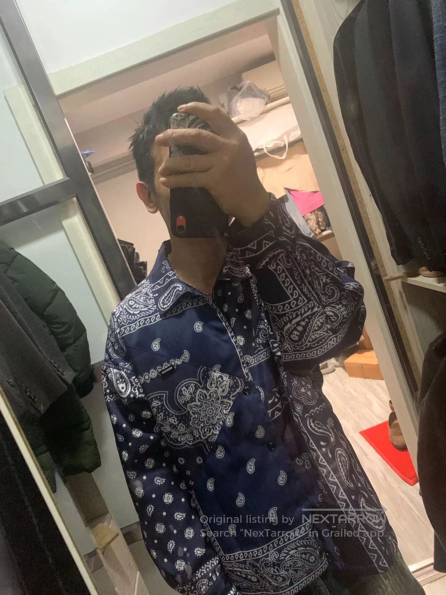 Neighborhood stylish blue patterned long sleeve jacket. Size US M / EU 48-50 / 2 - 1 Thumbnail