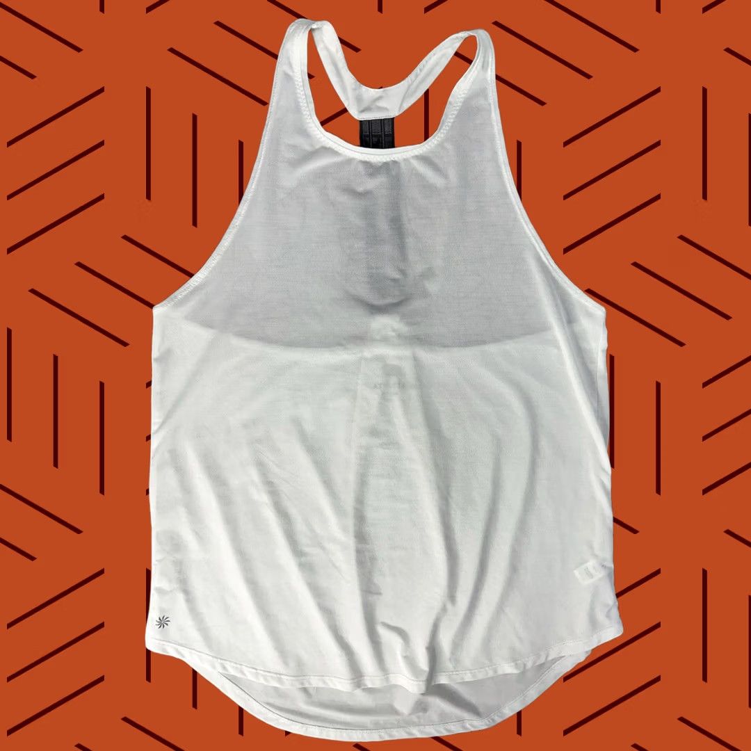 Athleta Athleta Tank White Racer T-Back Medium Women M Activewear Shirt Bind– Size M / US 6-8 / IT 42-44 - 1 Thumbnail