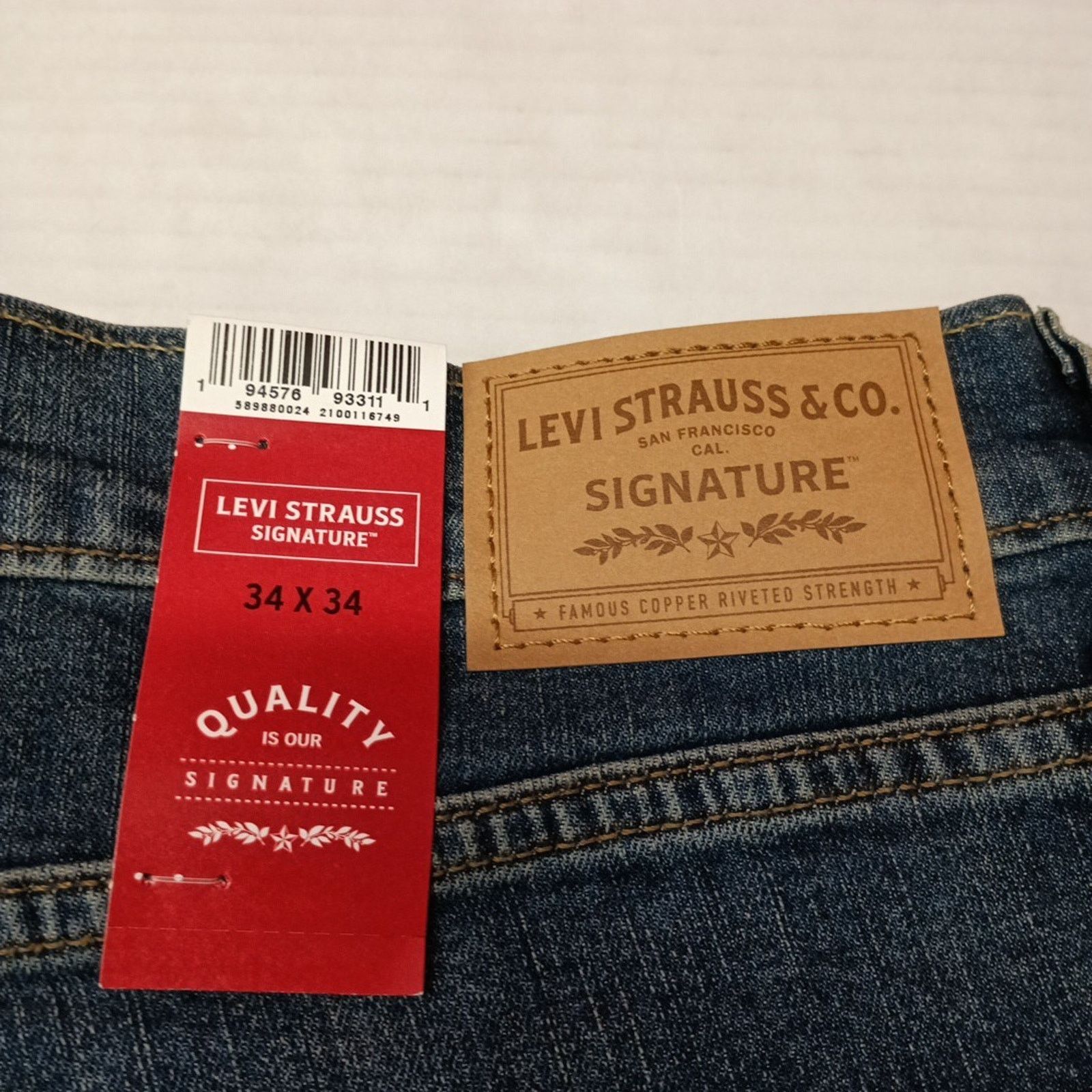 Levi's Signature Levi Straight Jeans Men's 34x34 Blue Ultimate Flex Size US 34 / EU 50 - 2 Thumbnail