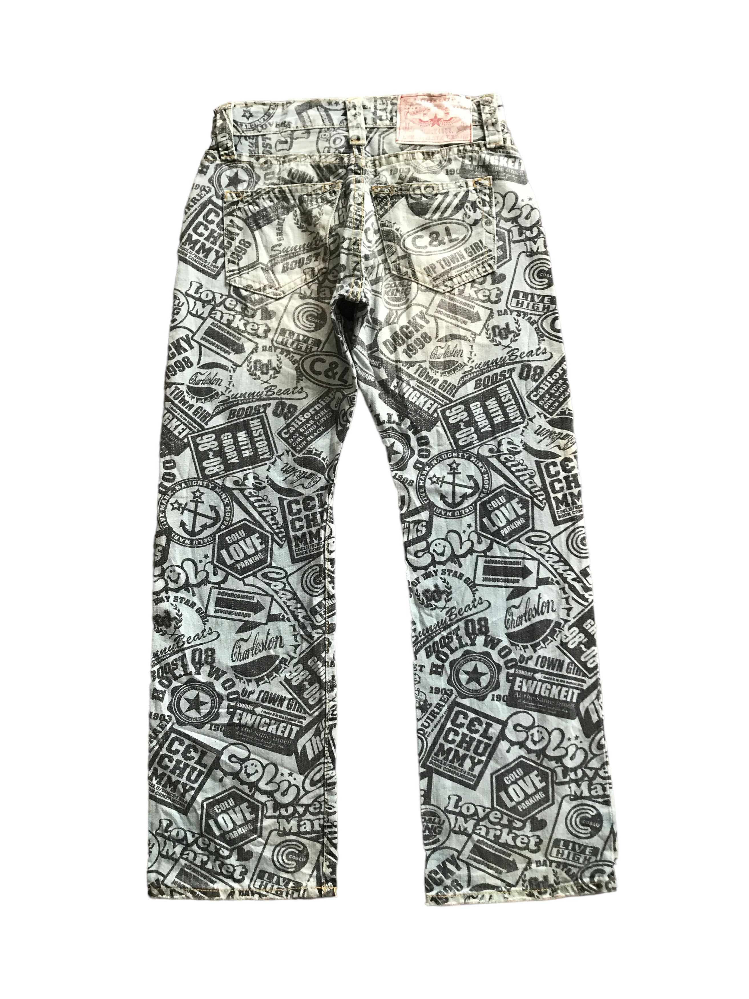 Hysteric Glamour × Japanese Brand Co&Lu printed jeans hysteric glamour inspired japanese brand Size US 29 - 2 Thumbnail