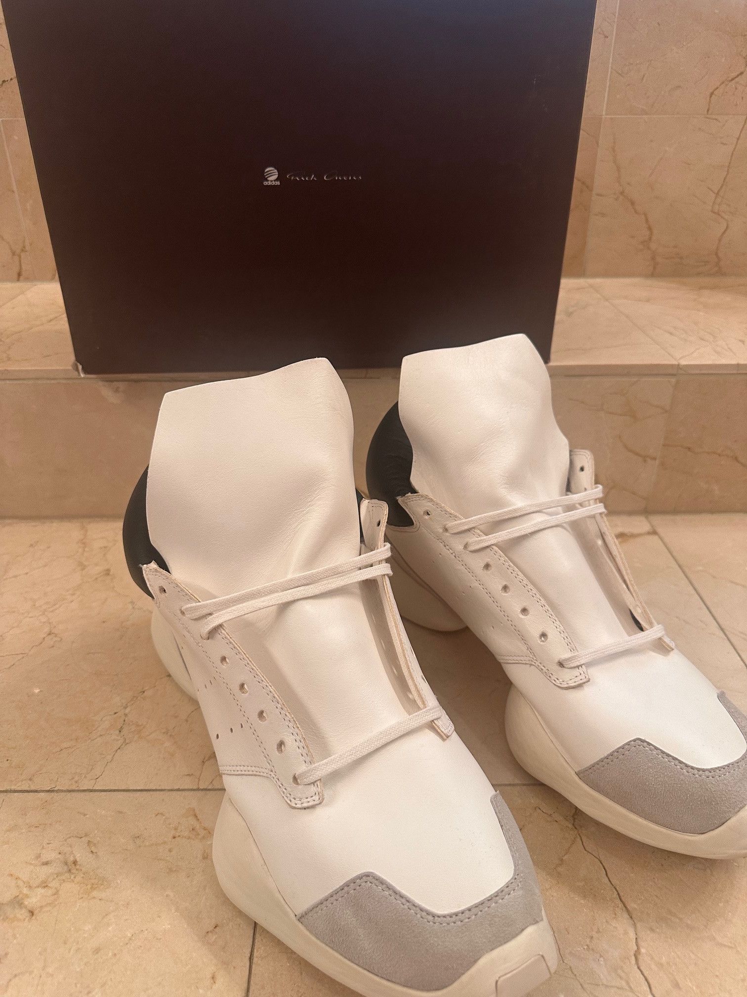 Rick Owens Rick Owens runners white bone size 12 Size US 12 / EU 45 - 6 Thumbnail