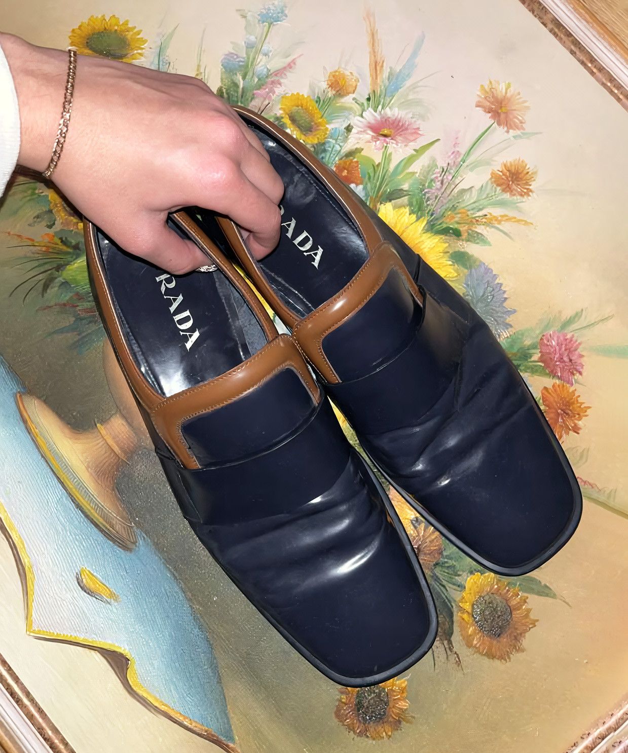 Prada PRADA Shoes Two Toned Square Toe Loafers Blue Sneakers Size US 8.5 / EU 41-42 - 12 Thumbnail