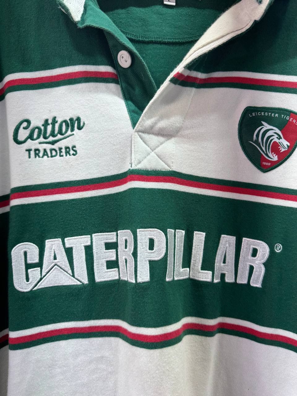 Cotton Traders Leicester Tiger Jersey Rugby Shirt Green White Cotton Trader Size US L / EU 52-54 / 3 - 5 Thumbnail