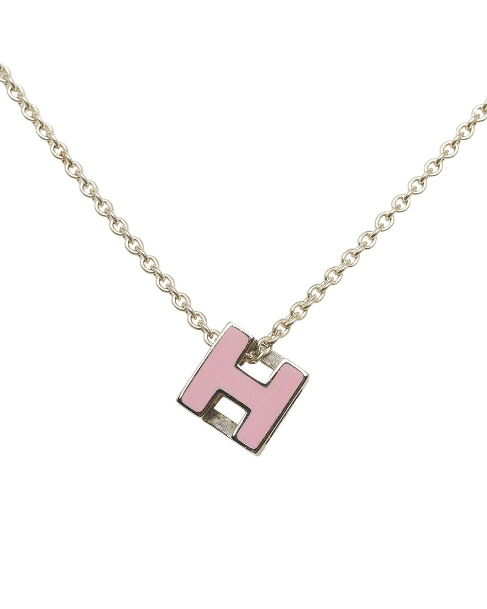image of Hermes Silver Cage Pendant Necklace, Women's