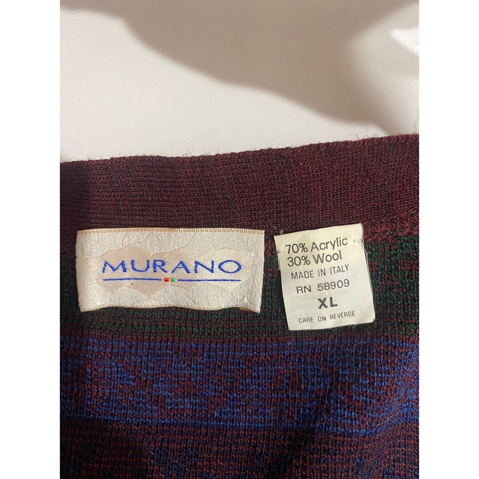 Murano Vtg Murano Button Sweater Vest X-Large Plaid Wool Blend Gree Size US XL / EU 56 / 4 - 3 Thumbnail