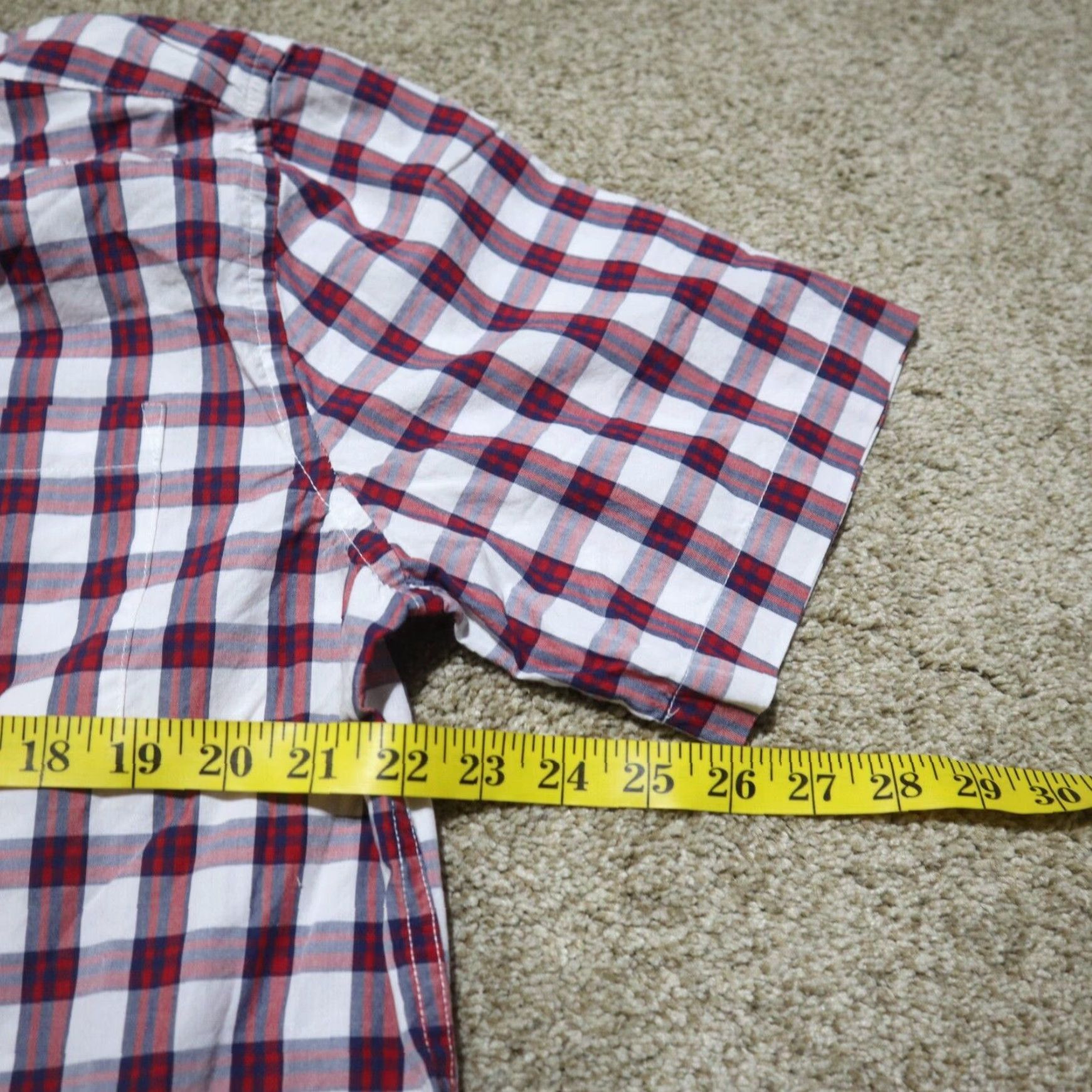 Vintage St John's Bay Plaid Button Down Shirt Mens Large L Red White Long Sleeve Cotton Size US L / EU 52-54 / 3 - 5 Thumbnail