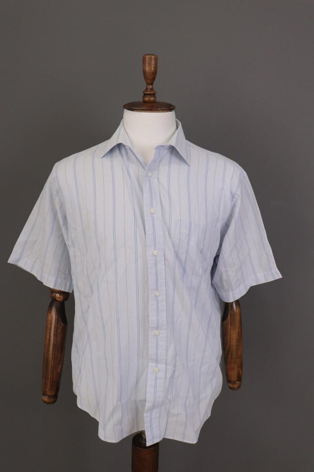 Christian Dior Monsieur Vintage Christian Dior Blue Stripe Dress Shirt Size 41 / 16 Size US M / EU 48-50 / 2 - 1 Thumbnail