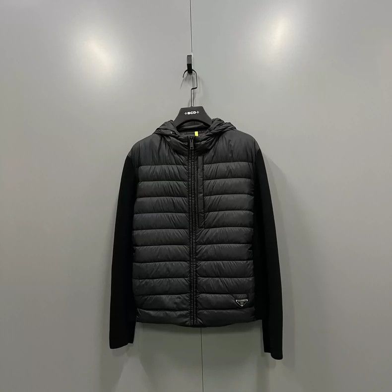 Prada Prada Black stitching triangle hooded jacket 2502-Nextarrow Size US L / EU 52-54 / 3 - 1 Thumbnail