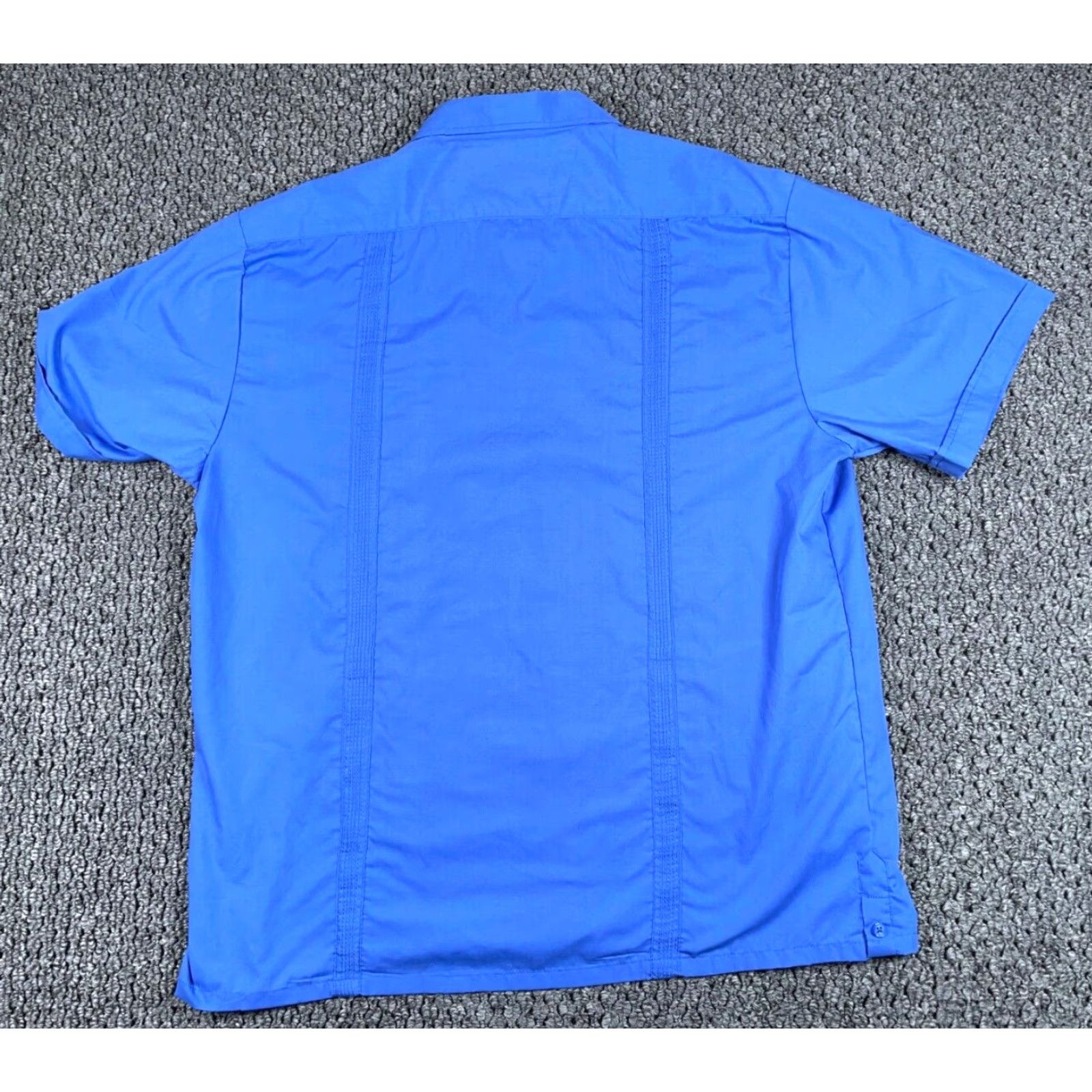 Omega OMEGA Guayabera Pleated Pocket Shirt Adult XL Blue Cotton Blend Cuban Retro Tag Size US XL / EU 56 / 4 - 2 Thumbnail