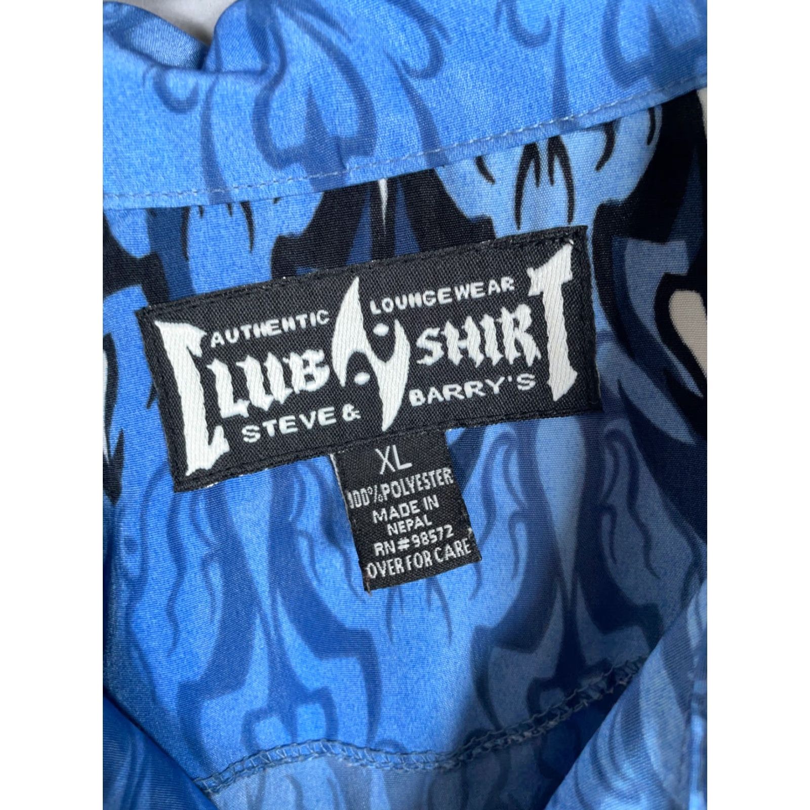 Vintage Y2K Tribal Dragon Motif Shirt Adult XL Blue AOP Camp Collar Retro 2000s Size US XL / EU 56 / 4 - 3 Thumbnail