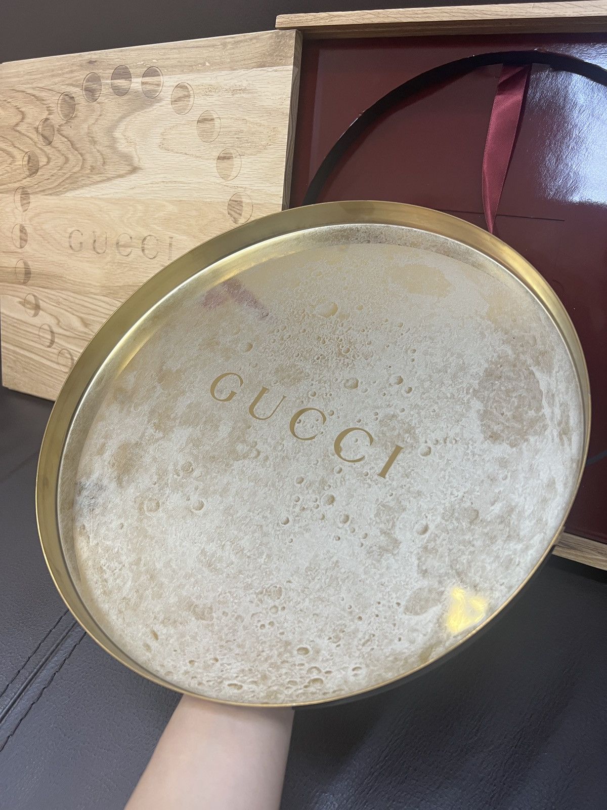 Gucci 🌕 Gucci VIP moon brass tray coffee table decor wooden box Size ONE SIZE - 2 Thumbnail