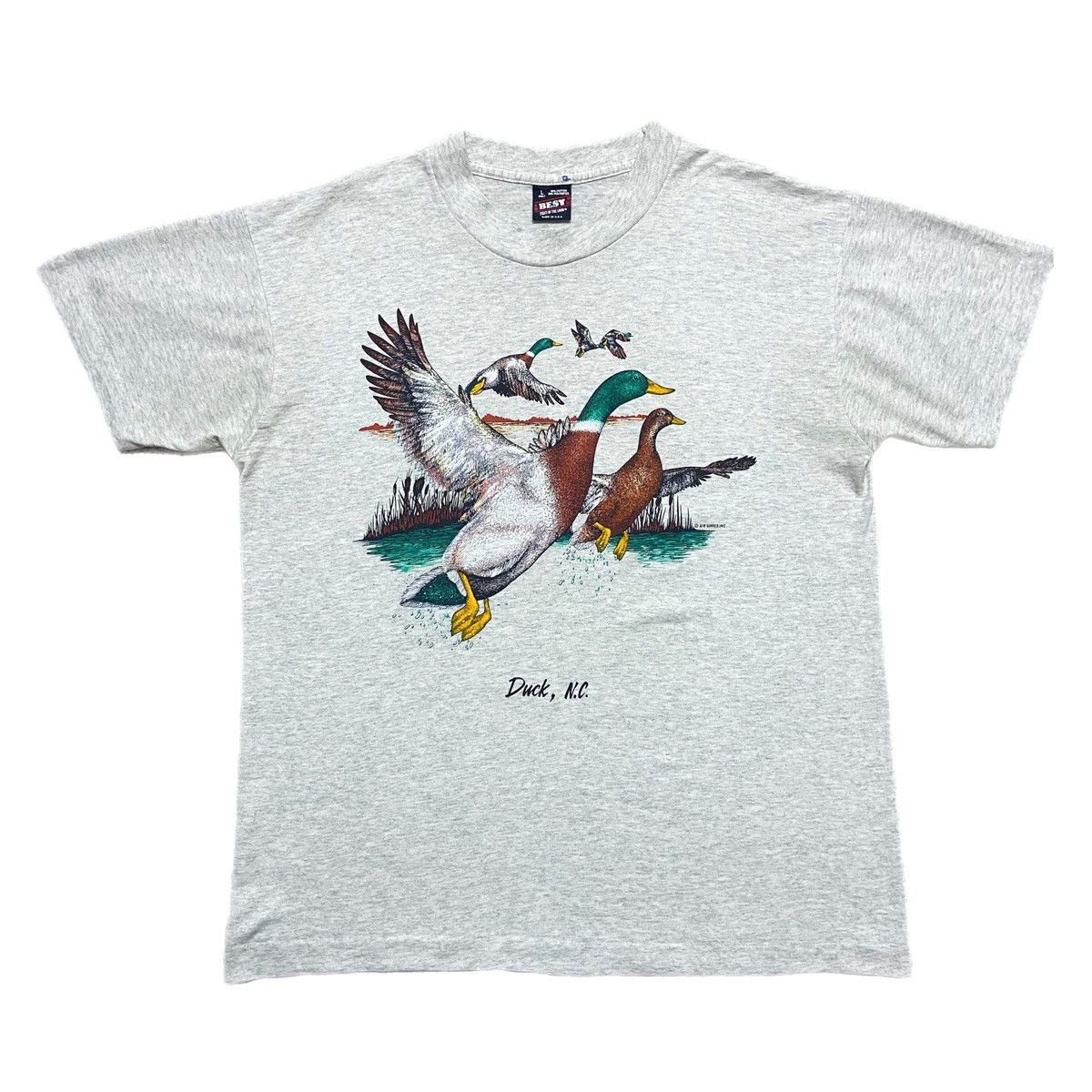 image of Duck Head x Outdoor Style Go Out Vintage 90's Duck North Carolina Single Stitch Tees in Grey (Size 