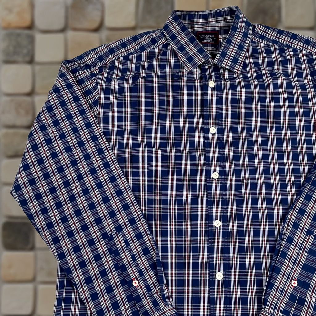 UNTUCKit UNTUCKit Shirt - Mens Medium Blue Long Sleeve Button-Up - Preppy Casual Size US M / EU 48-50 / 2 - 1 Thumbnail