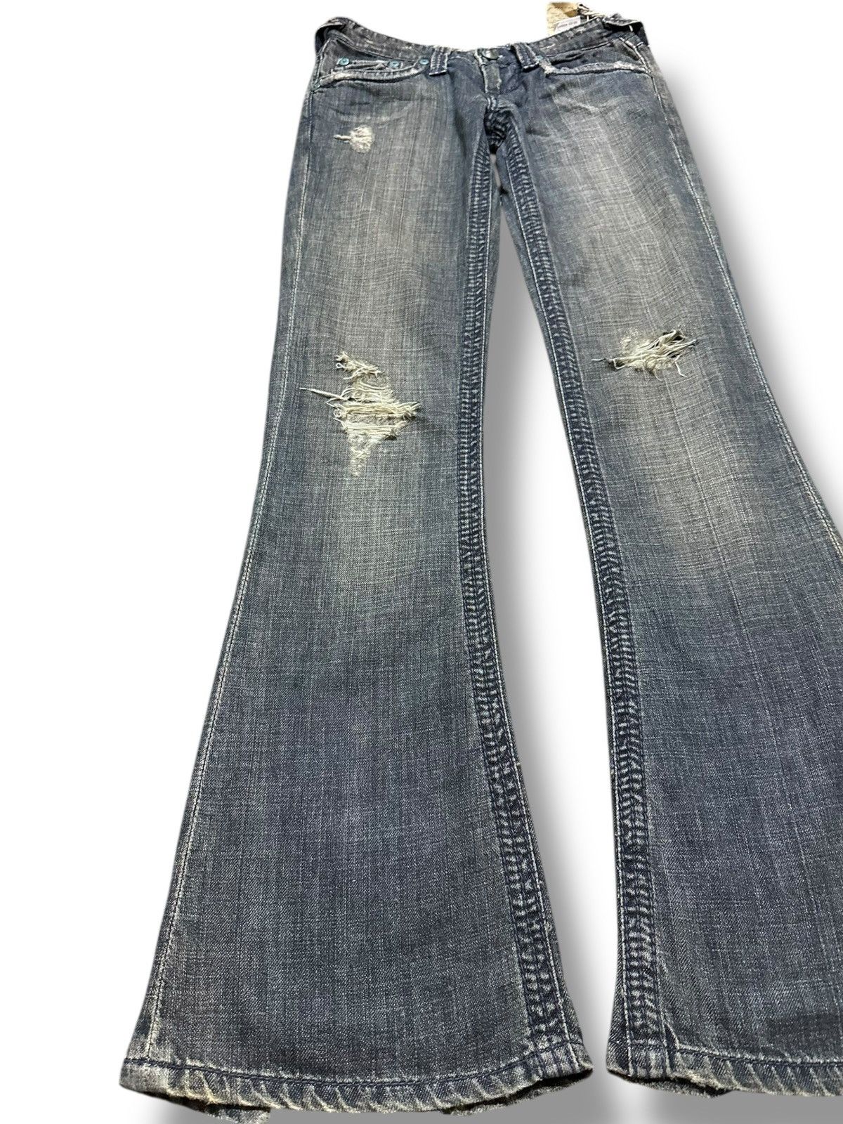 Stitch's Jeans Vintage Stitch’s Flare Grunge Distressed Denim Size US 28 / EU 44 - 3 Thumbnail