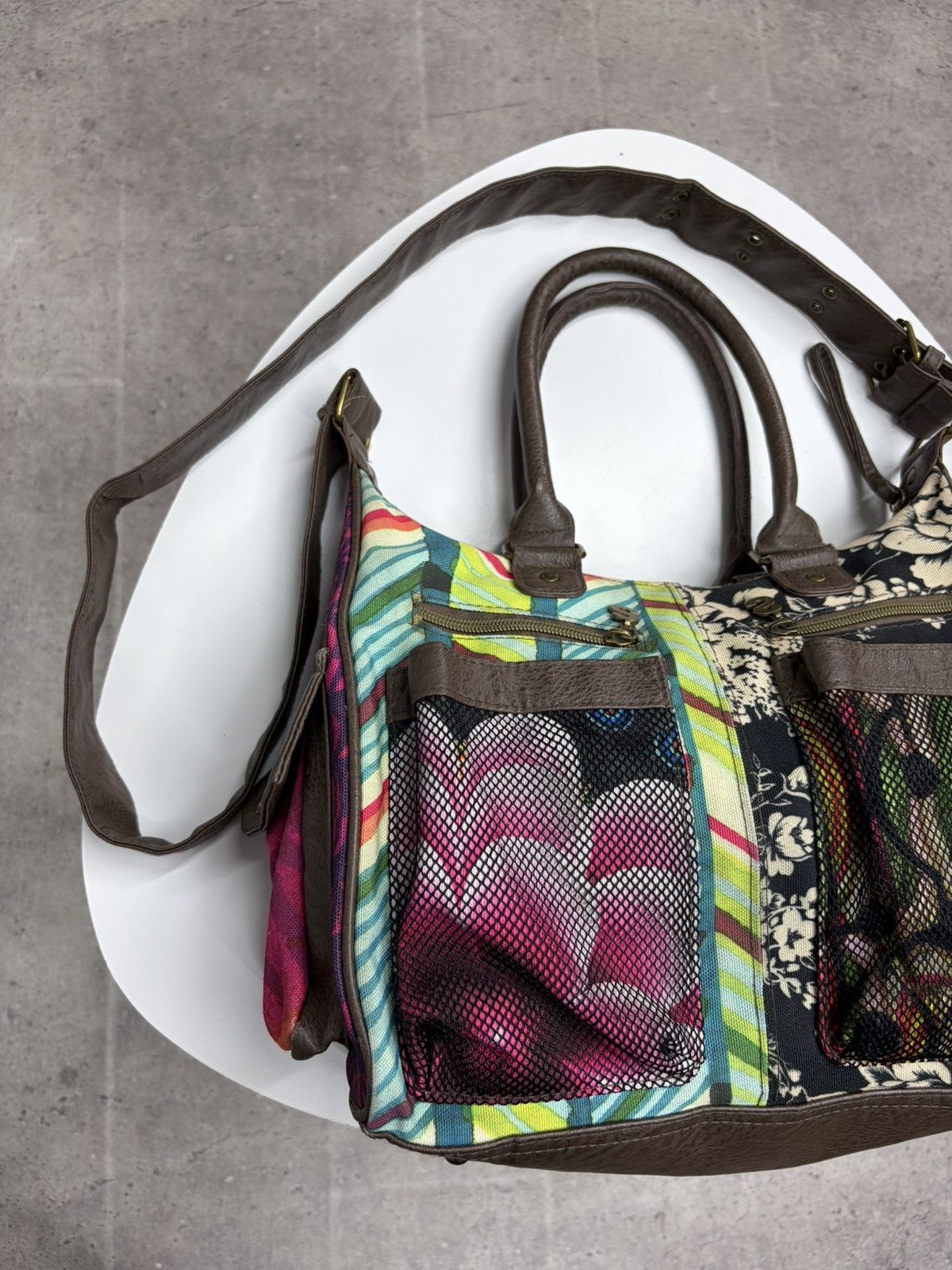 KMRii Desigual Patchwork Messenger Bag Y2K Boho Hippie Festival Size ONE SIZE - 16 Thumbnail