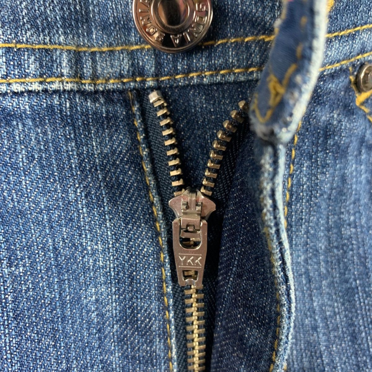 Sonia Rykiel × Vintage Vintage SONIA RYKIEL women flared reconstructed blue jeans Size 30" / US 8 / IT 44 - 7 Thumbnail