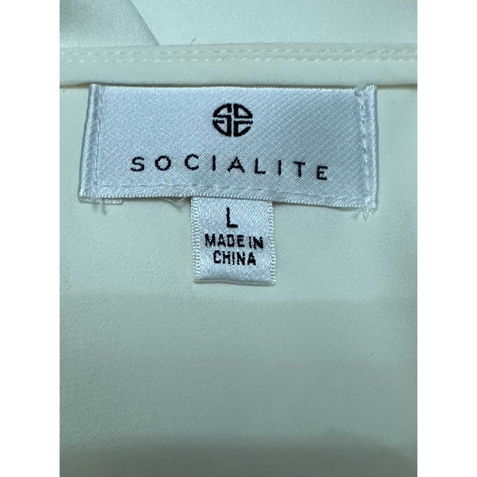 Other Socialite Blouse Short Sleeves Petal Fold Back Off White L Size L / US 10 / IT 46 - 7 Thumbnail