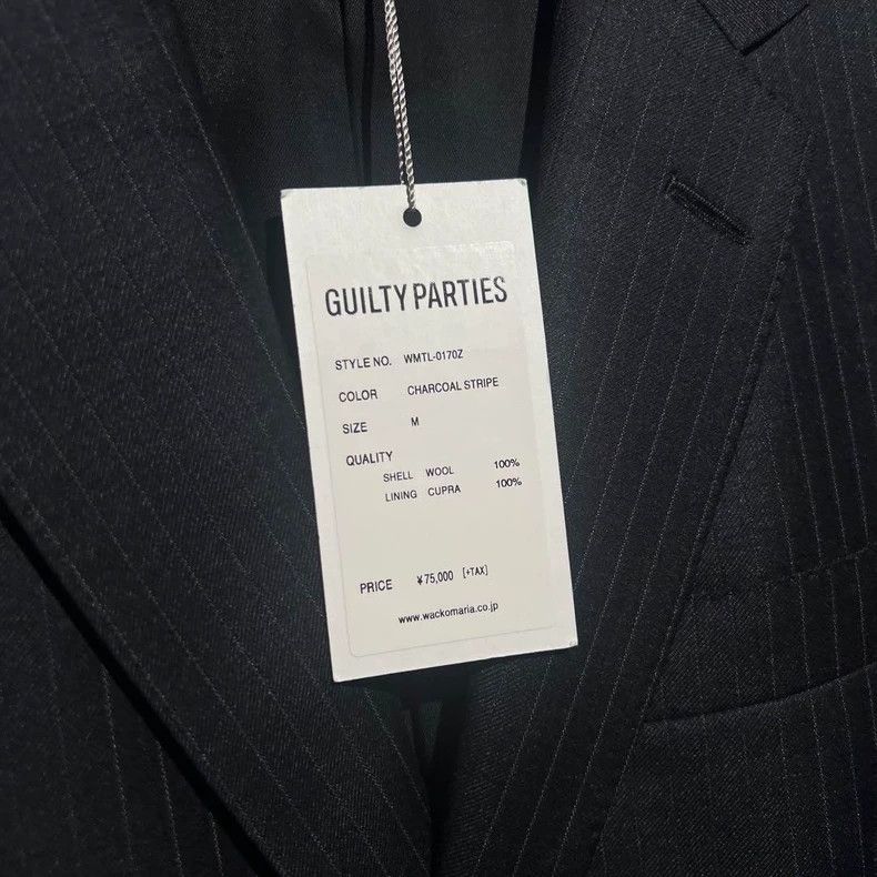 Wacko Maria wacko maria Charcoal black striped suit three-piece suit 25 Size 42R - 5 Thumbnail