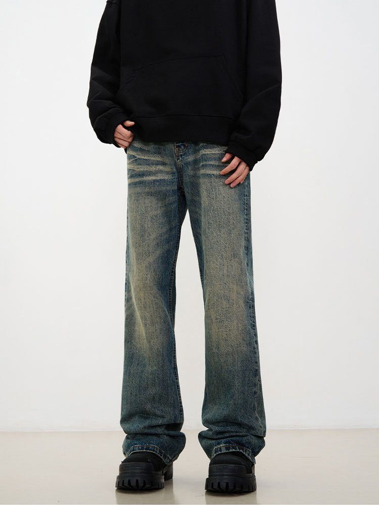 Vintage American retro washed distressed straight bootcut jeans Size US 32 / EU 48 - 1 Thumbnail