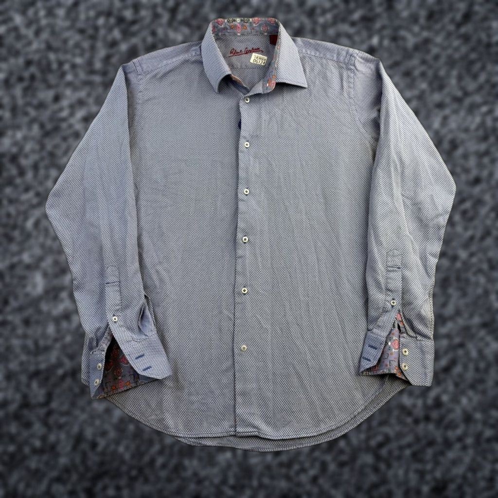 Robert Graham Robert Graham Shirt Mens Large Blue Geometric Print Long Sleeve Button Up Size US L / EU 52-54 / 3 - 1 Thumbnail