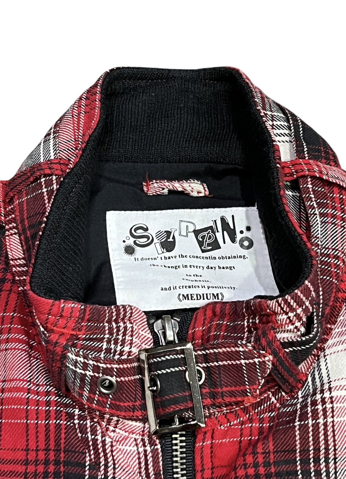 If Six Was Nine Vintage Japan Punk Tartan Bondage Grunge Long Zipper Jacket Size US M / EU 48-50 / 2 - 5 Thumbnail