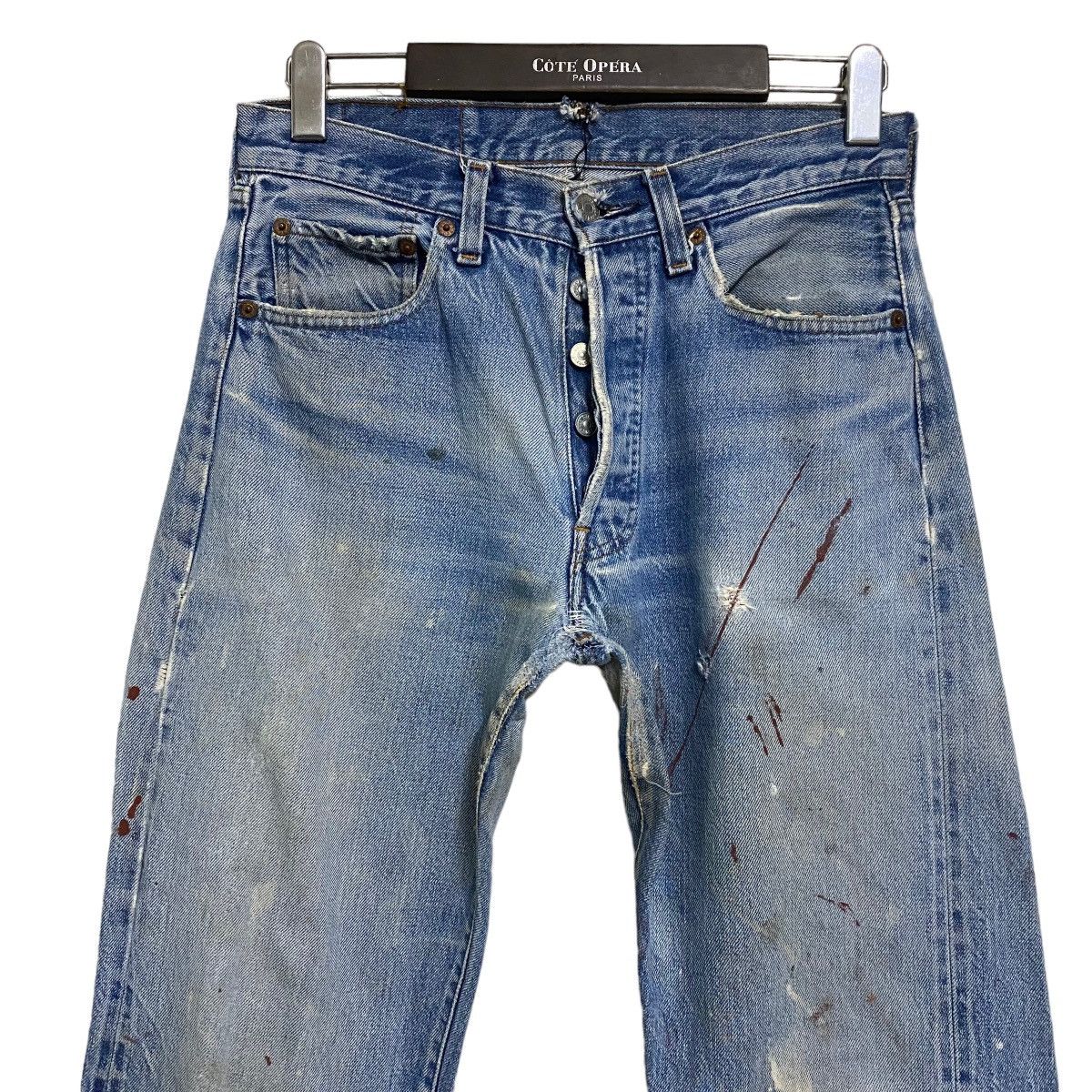 Levi's Vintage 80s Levis 501 Redline Selvedge Jeans Repaired Size US 29 - 3 Thumbnail