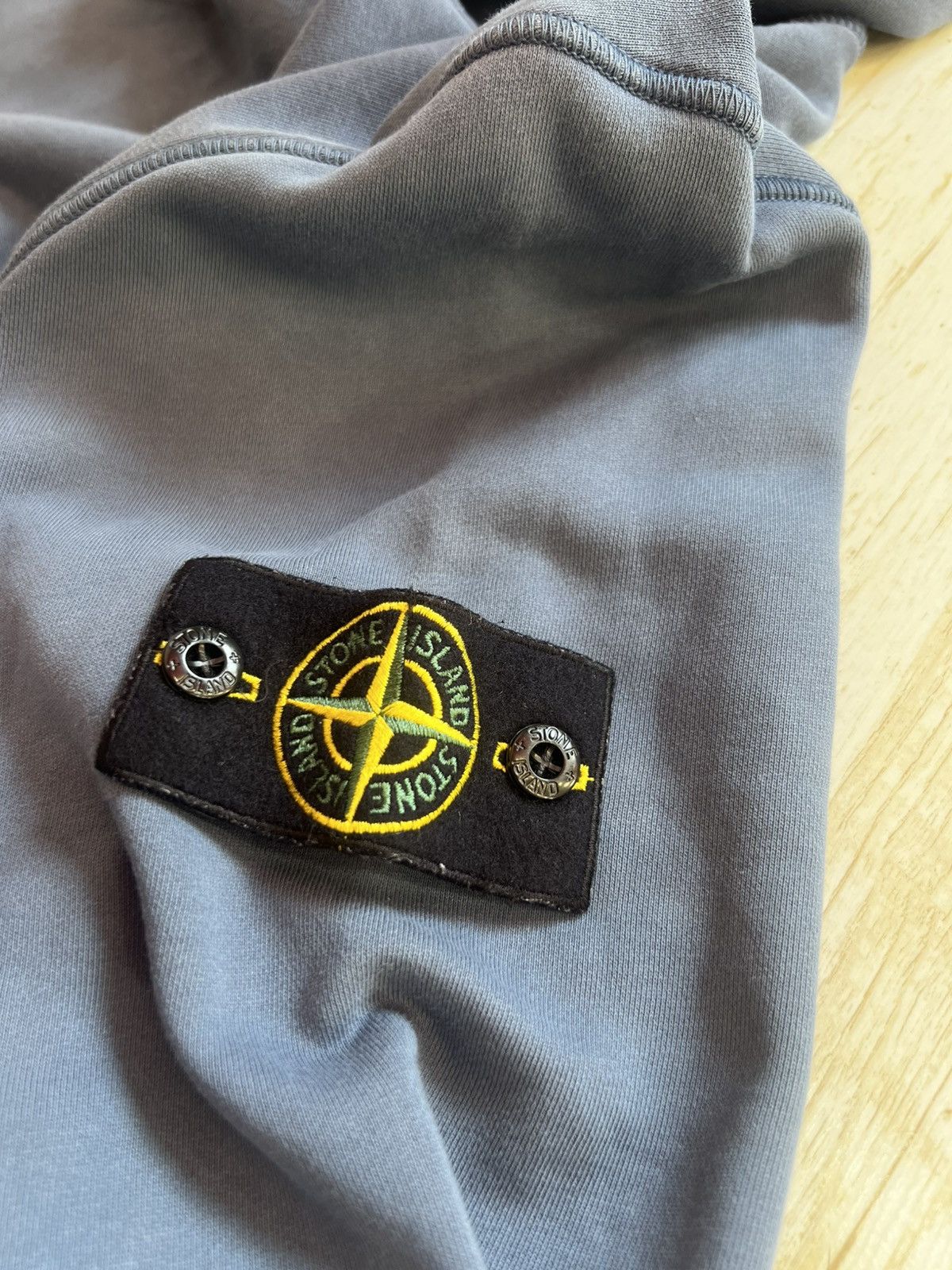 Stone Island Stone Island Hoodie Washed Blue Size M Compass Patch Size US M / EU 48-50 / 2 - 8 Thumbnail