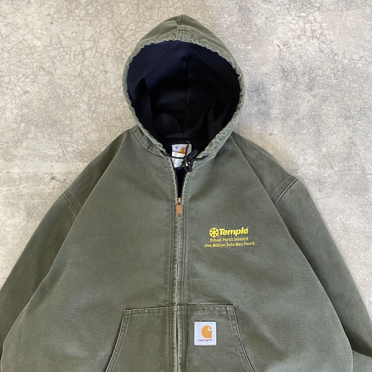 Carhartt × Vintage Vintage Carhartt Moss Green Hooded Active Jacket Size US L / EU 52-54 / 3 - 8 Thumbnail