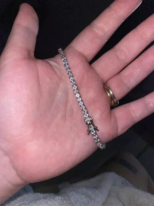 Jewelry Gold Color Zirconia Tennis Chain Bracelet Size ONE SIZE - 3 Thumbnail
