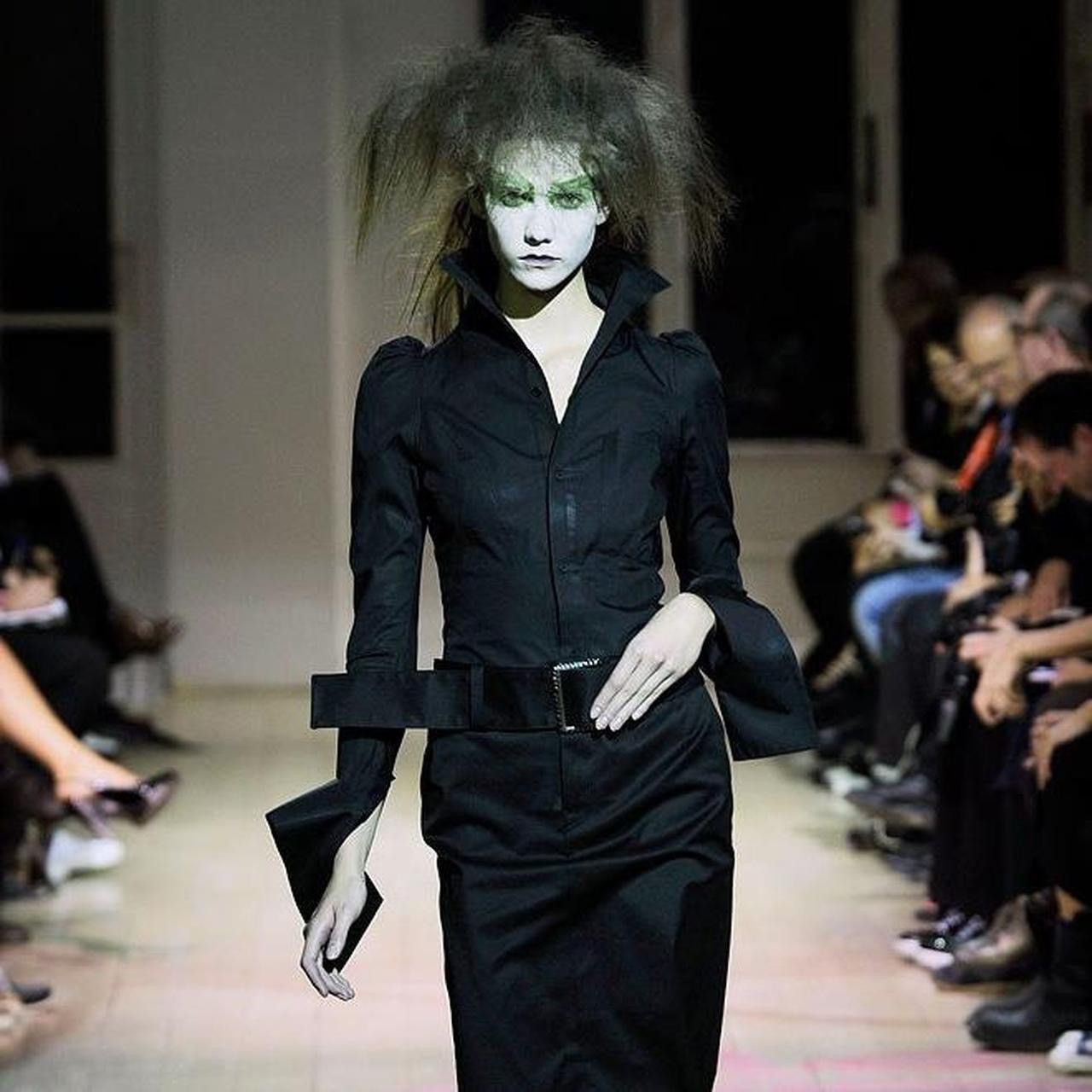 image of Yohji Yamamoto S/s 2010 Runway Blouse in Black, Women's (Size Small)