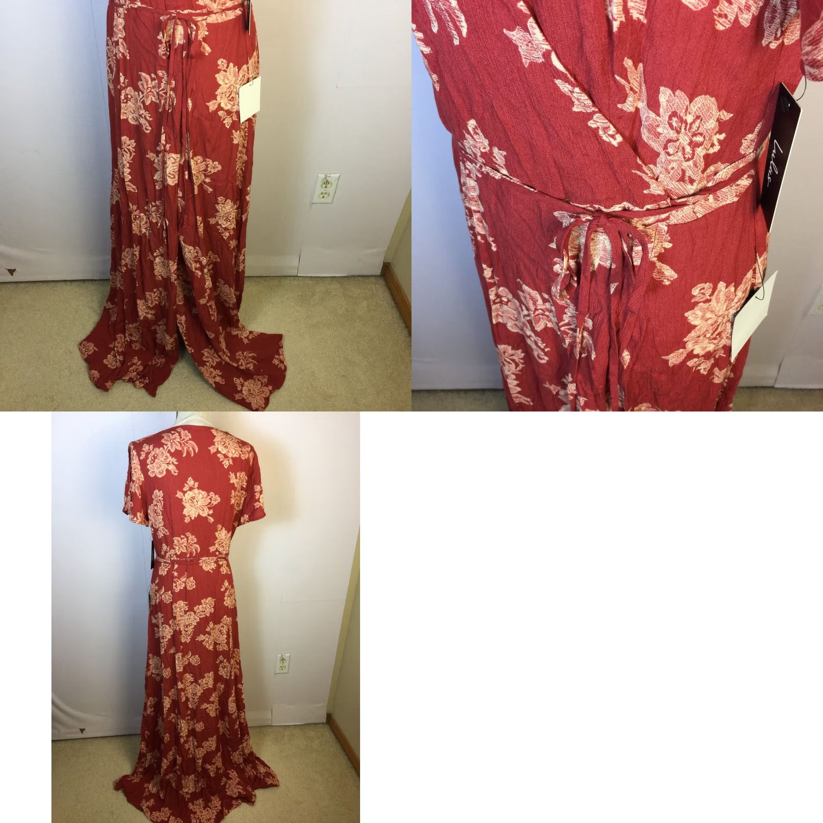 strapless open back dress Rust Red Tiered Sweetheart High Low Prom Dresses, Formal Evening Dress –  bridalsew main image 1