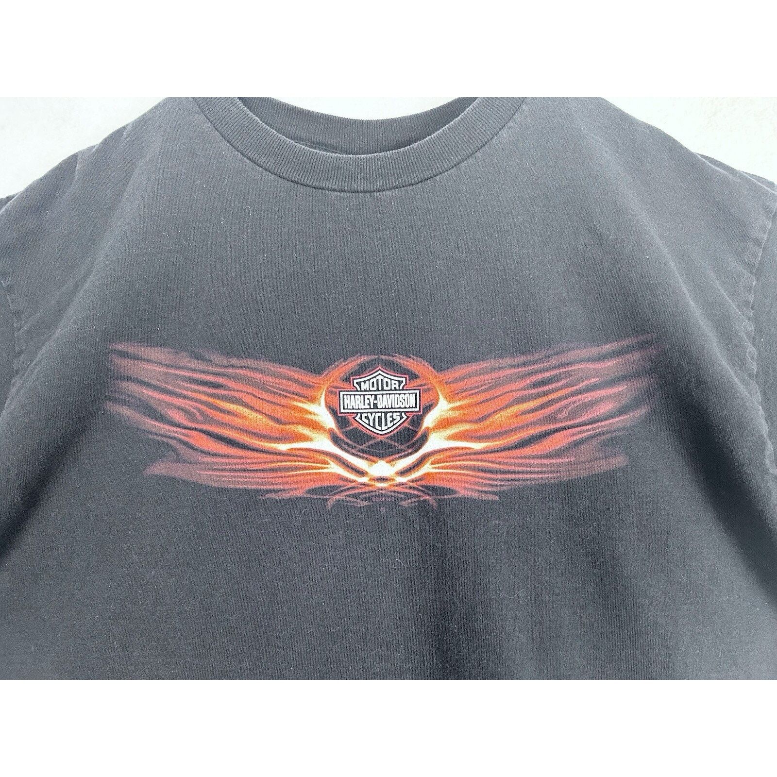 Harley Davidson Harley Davidson Flames Logo XL Shirt Texas Eagle Back Black Size US XL / EU 56 / 4 - 5 Thumbnail