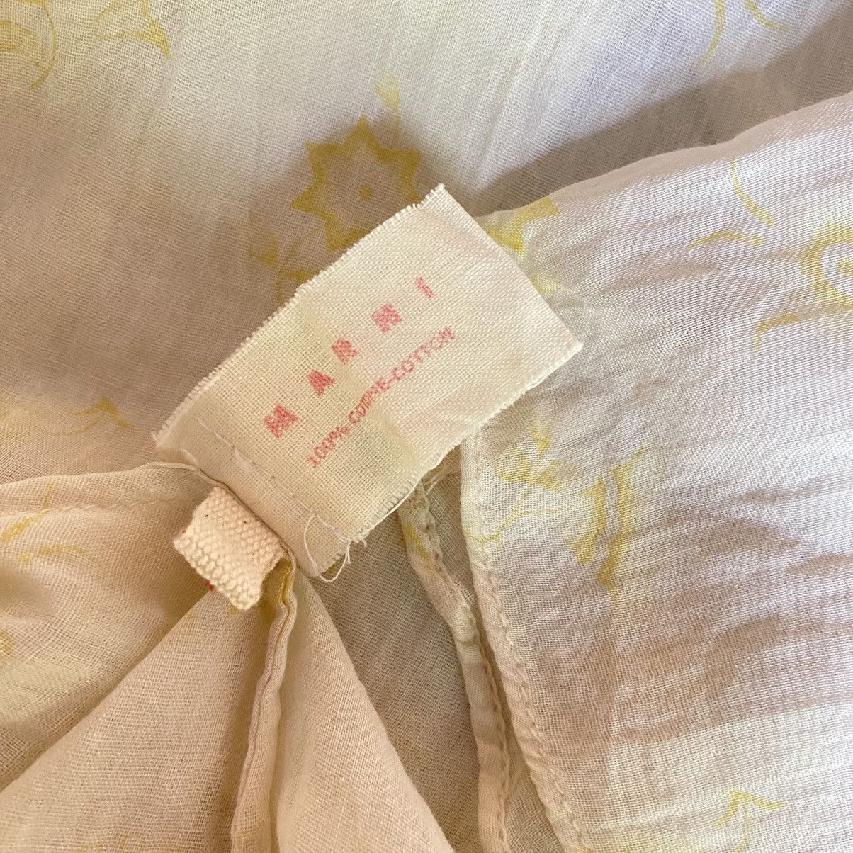 Marni M A R N I Light Yellow Flower Print Blouse Size M / US 6-8 / IT 42-44 - 9 Thumbnail