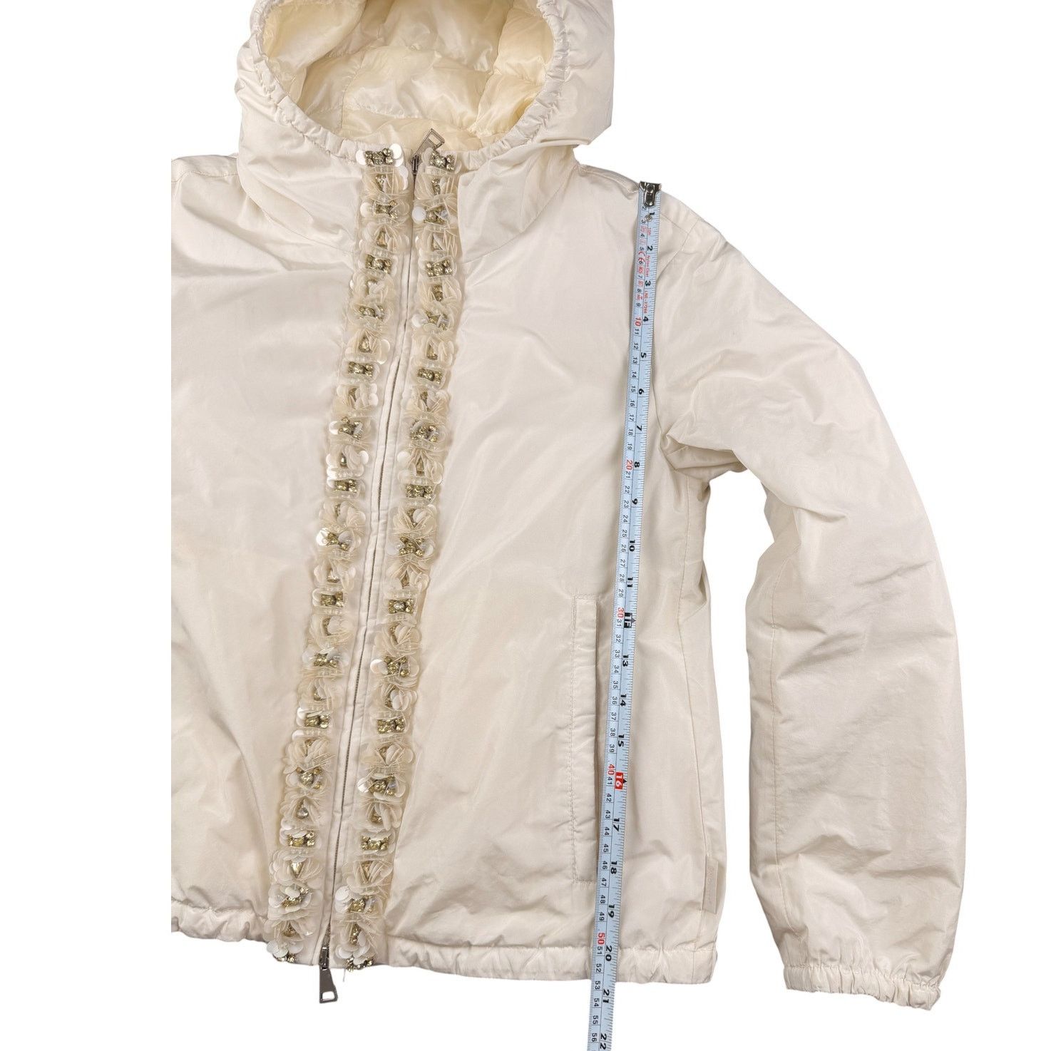 Moncler Moncler Argent Floral Rhinestone Polyester Down Jacket S/M Size US S / EU 44-46 / 1 - 8 Thumbnail