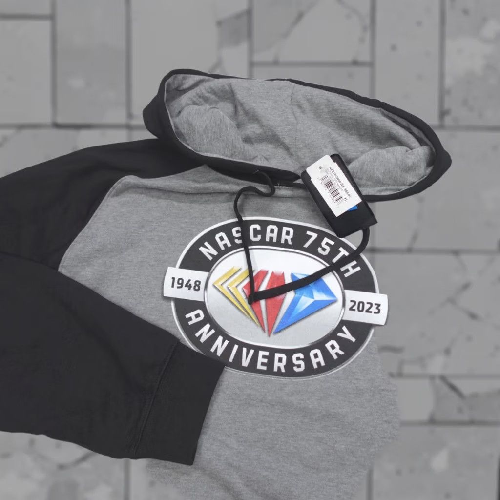 NASCAR VINTAGE Nascar 75th Anniversary Fleece Pullover Hoodie Sweatshirt Men's XL Gray Size US XL / EU 56 / 4 - 1 Thumbnail