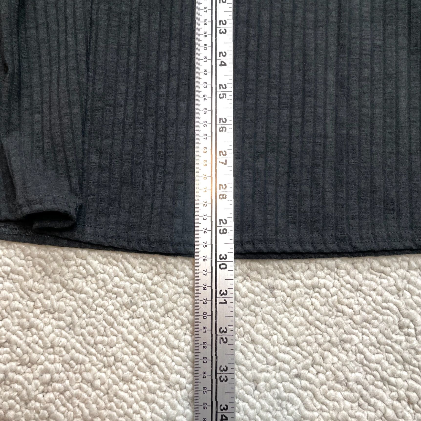 Boohoo VINTAGE Boohoo Shirt Dress Womens 0 Black Long Sleeve Ribbed Polyester Knee Length Dress Woman Size XS / US 0-2 / IT 36-38 - 3 Thumbnail
