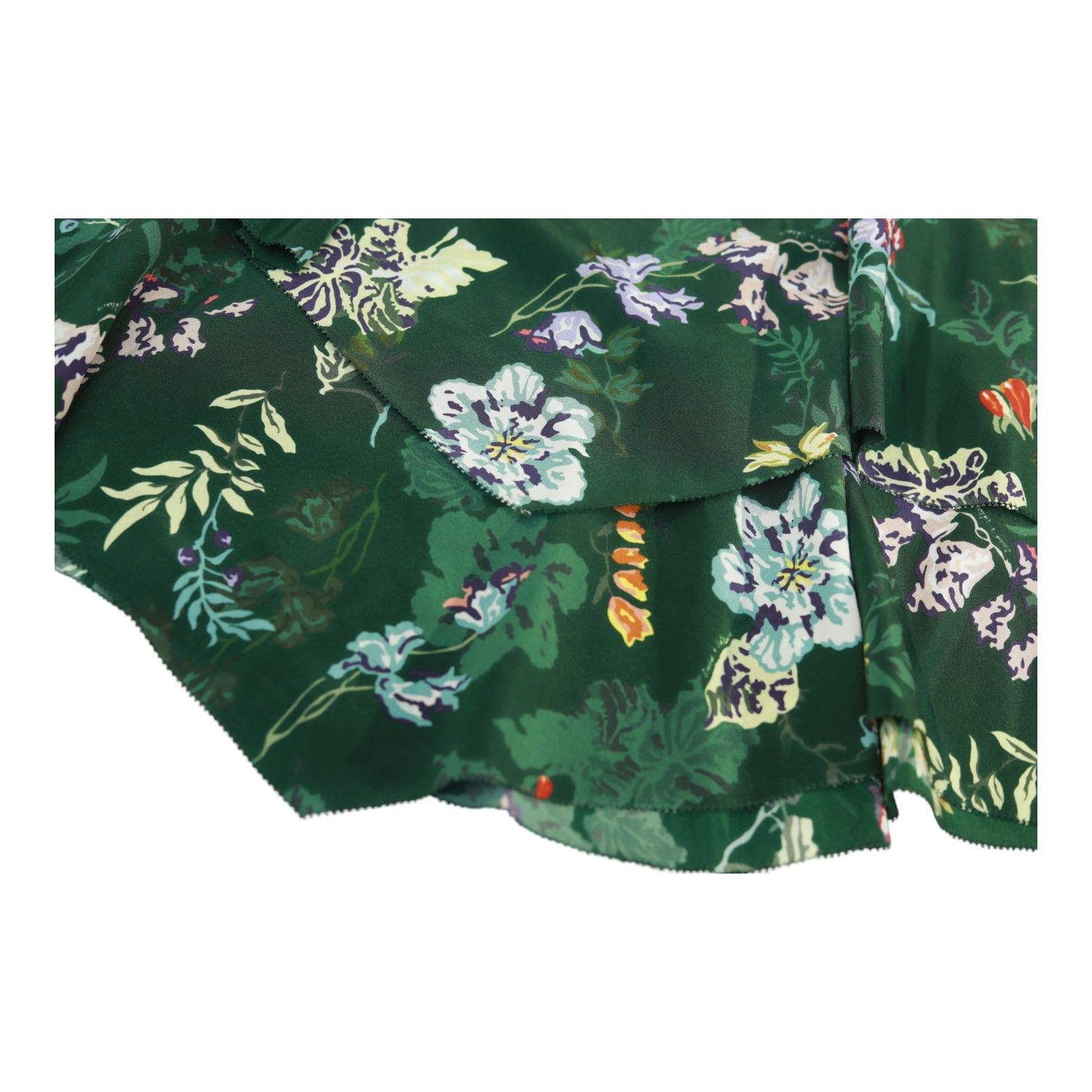 Zadig & Voltaire Zadig & Voltaire Jim Print 100%Silk Green Floral Skirt Size 24" / US 00 / IT 34 - 8 Thumbnail